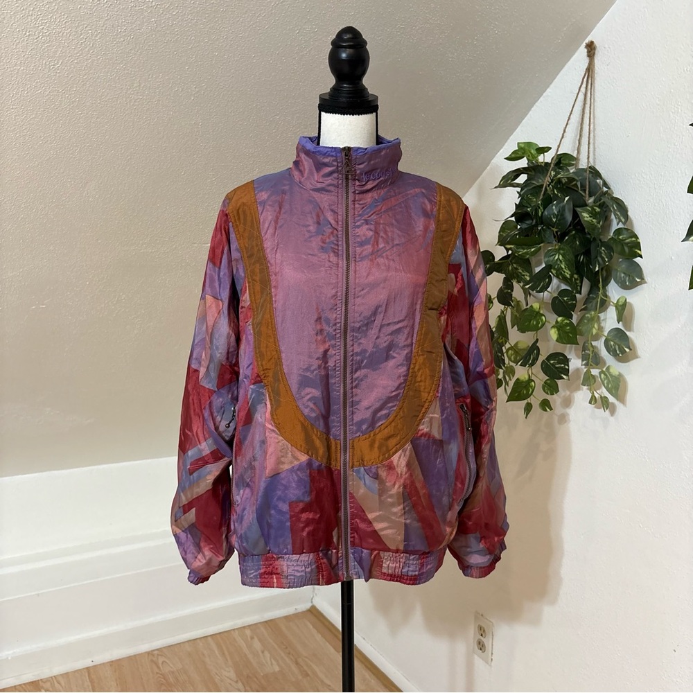Le Coq Sportif Random Multicolor Track Windbreaker Jacket Vintage 1990s Size L